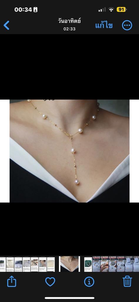 Customized Service for Yada, 1 solid 18k gold Akoya necklace, 1 S925 Sliver Edison Necklace + other S925 Sliver Jewelries