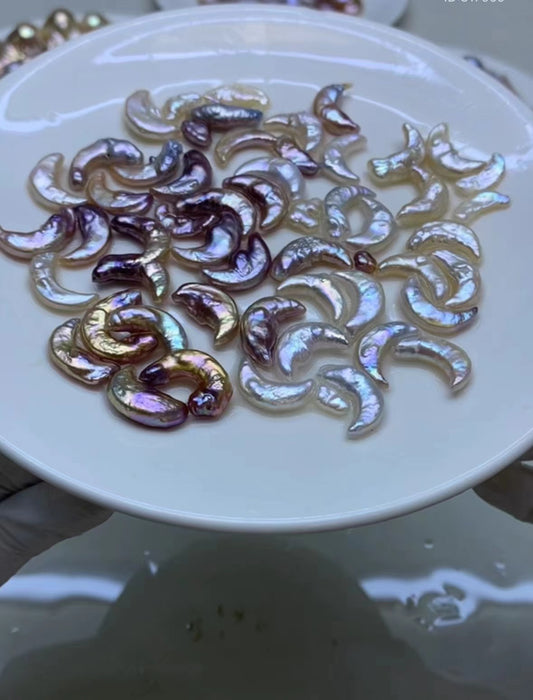【Live-Gary】Moon Baroque pearl clams(3-6 pcs moon pearls+1 Edison pearl)