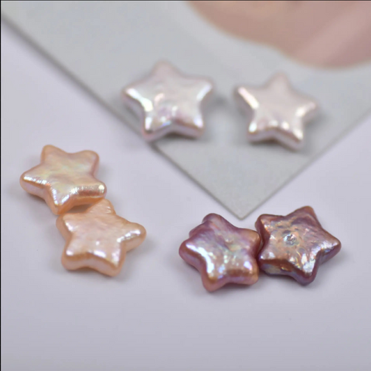 【Live-Gary】Star-shaped Baroque Pearl clam (3-6pcs Heart baroque pearls+1 edison pearl)