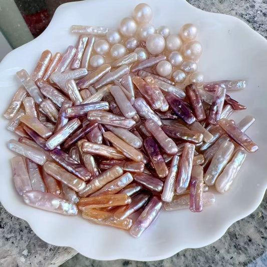 【Live-Gary】Bacon Baroque Pearl clam (3-6pcs Chips baroque pearls+1 Edison pearl)