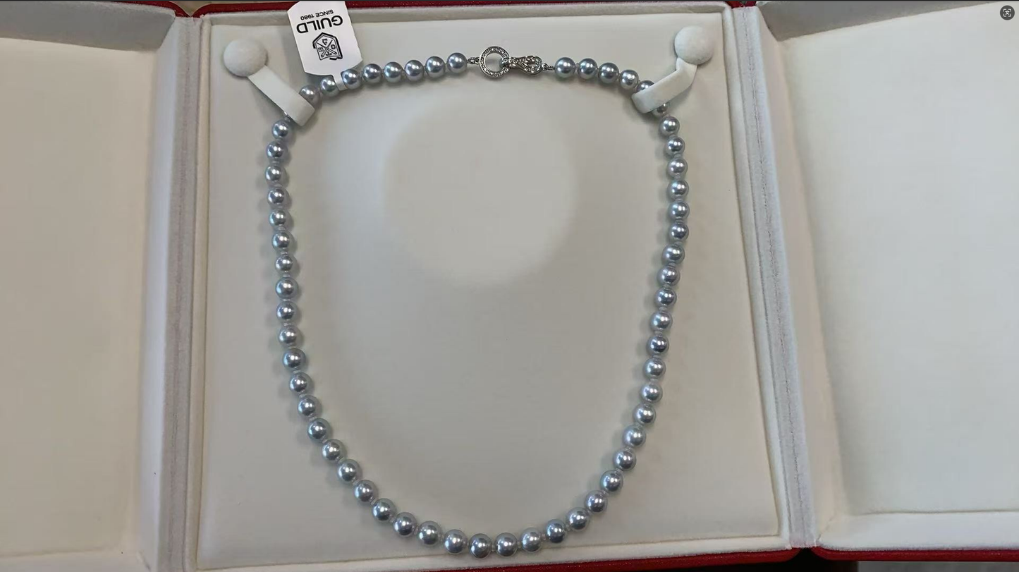 6-7mm Natural Grey Akoya Ocean Pearl necklace