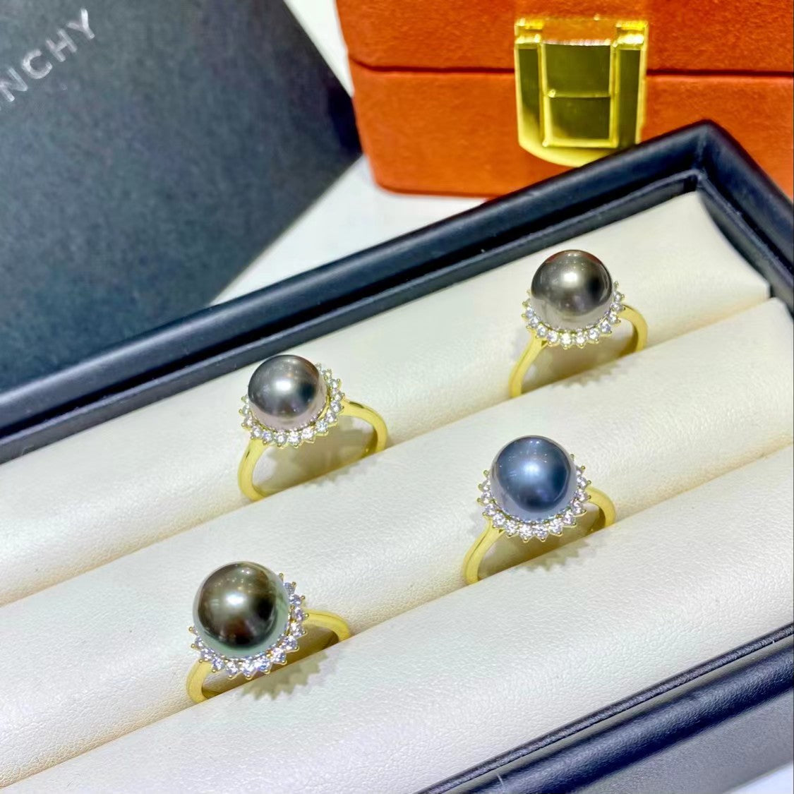 October 23-Special offer, 9-10mm Tahitian pearl ring, S925 setting, 18k gold plated.