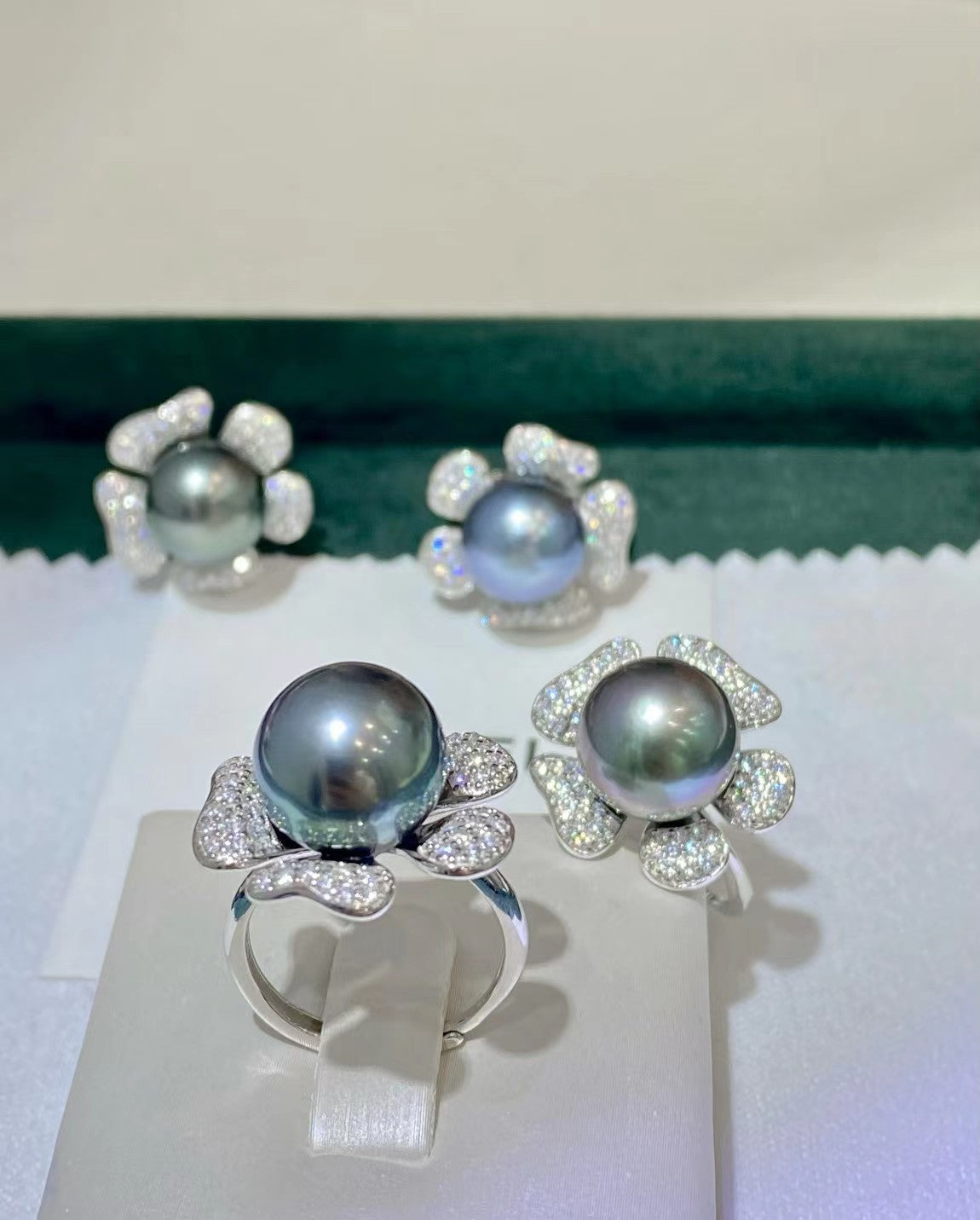 12-13mm Tahitian pearl ring, S925 setting