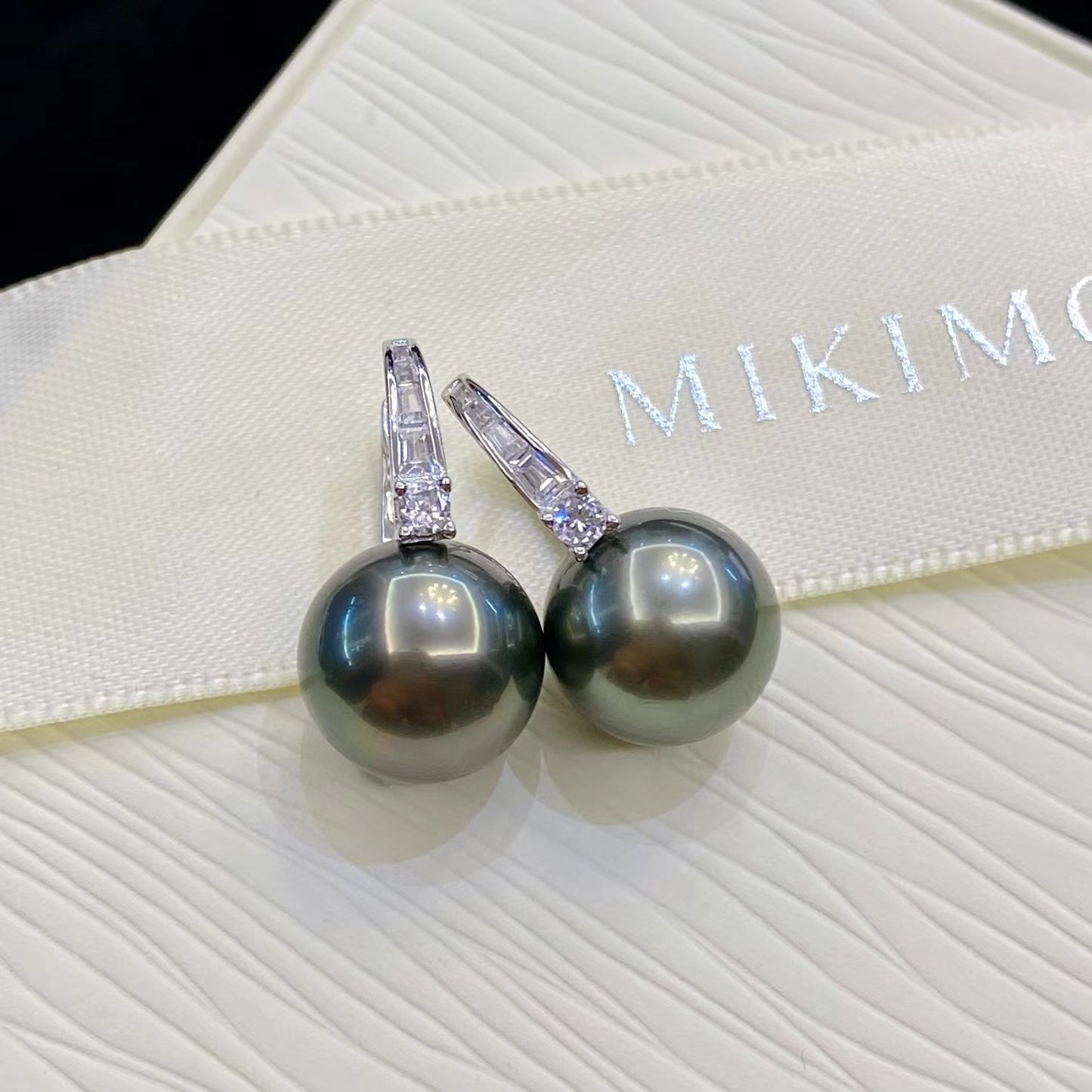 11-12mm Tahitian pearl earring, S925 setting