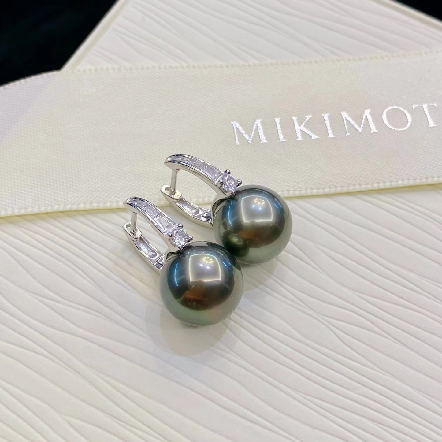 11-12mm Tahitian pearl earring, S925 setting