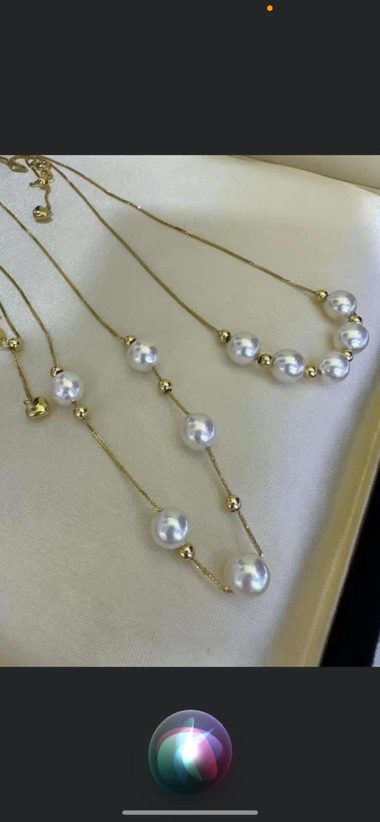 Customized service for Jackie, 1 solid 18k gold necklace+1 S925 pearl earring