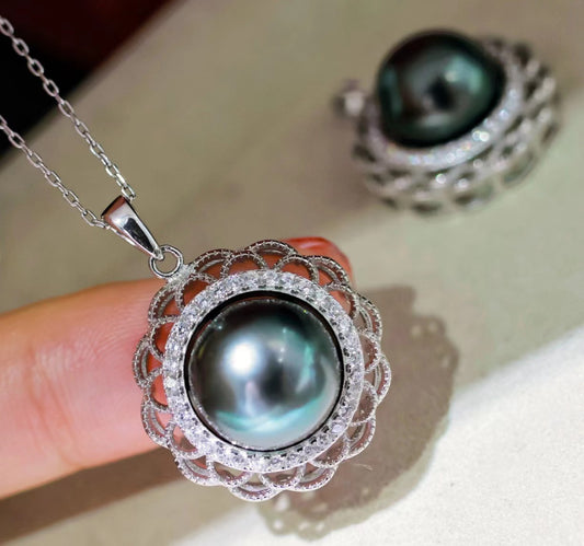 10-11mm Tahitian pearl pendent, S925 setting