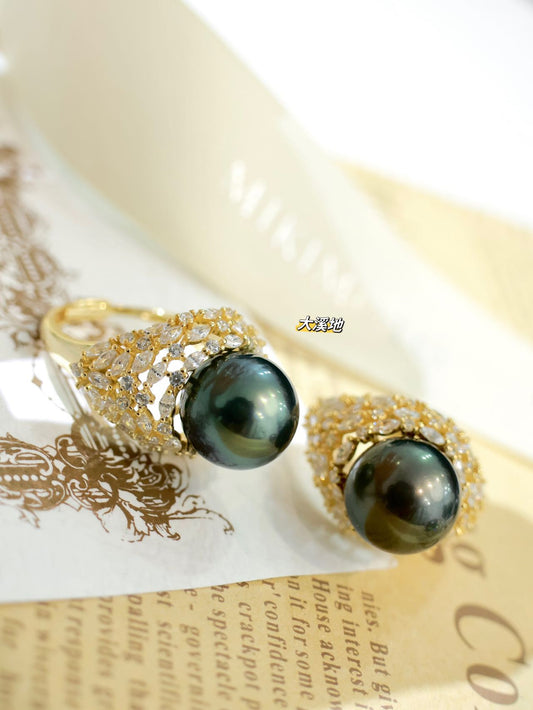 12-13mm Sky Star Tahitian pearl ring, S925 setting