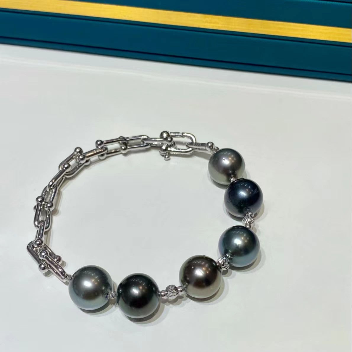 11-12mm AB Style Tahitian Pearl Bracelet, S925 setting