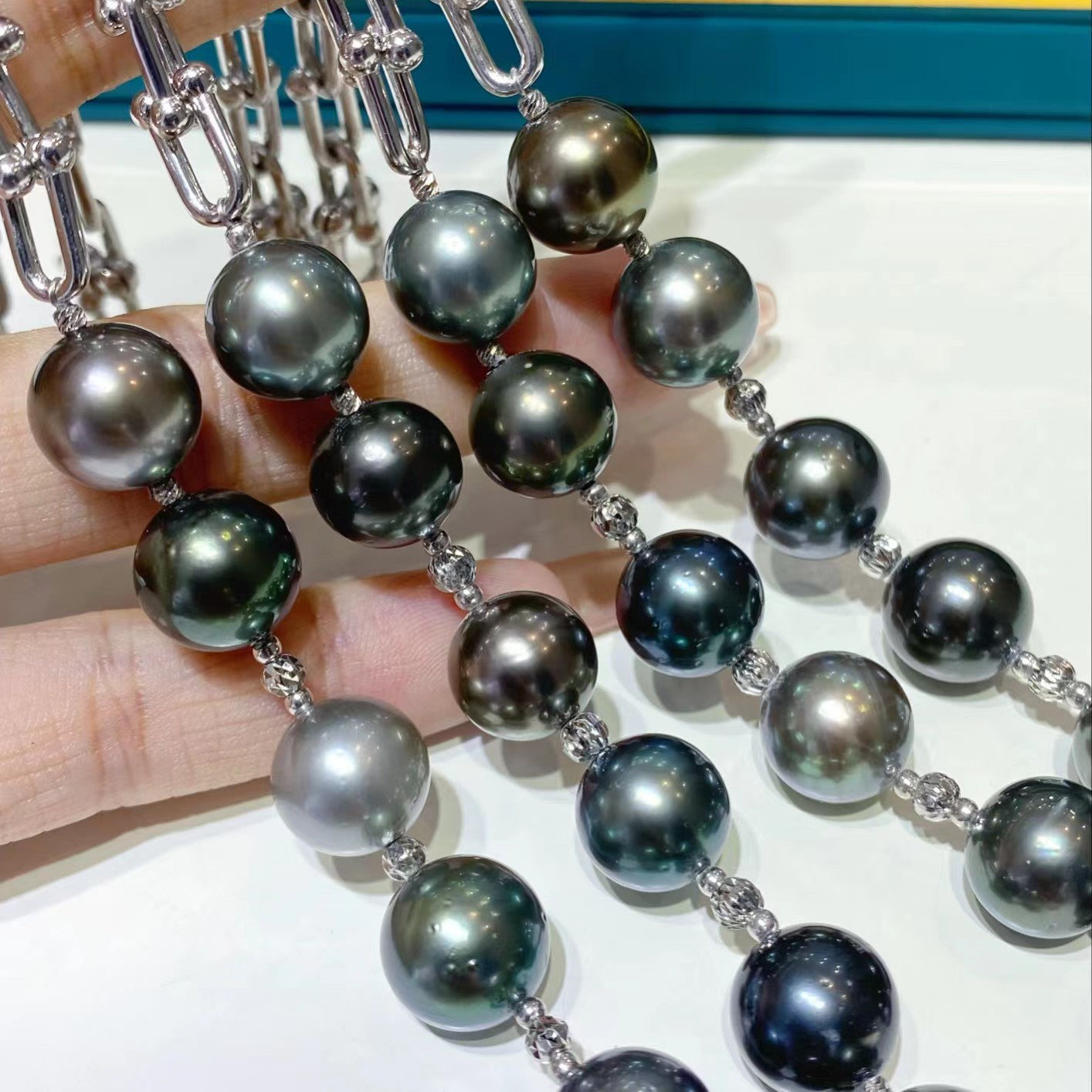 11-12mm AB Style Tahitian Pearl Bracelet, S925 setting