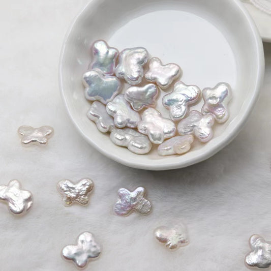 【Live-Gary】Butterfly-shaped Baroque Pearl clam (3-6 pcs Butterfly baroque pearls+1 Edison Pearl))