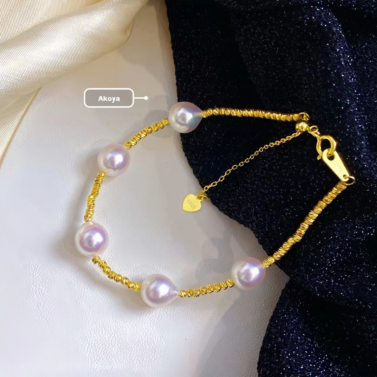 8-9mm Baroque Akoya Pearl Bracelet, S925 Setting