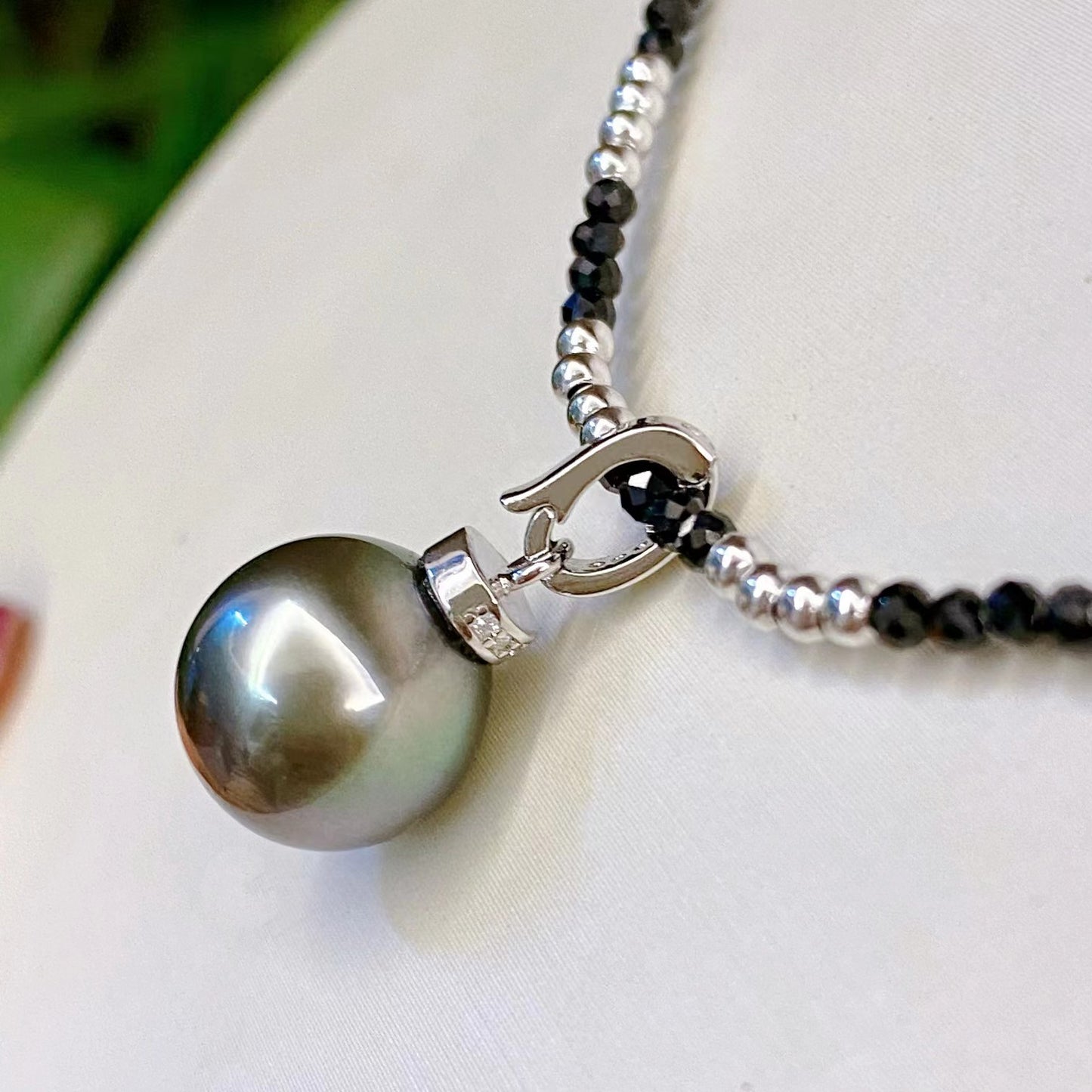 10-11mm Tahitian Pearl Necklace, S925 Sliver Setting