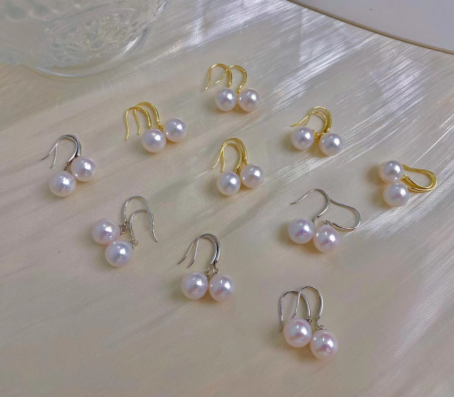 8-9mm Sakura Akoya Pearl Earring, S925 Sliver Setting