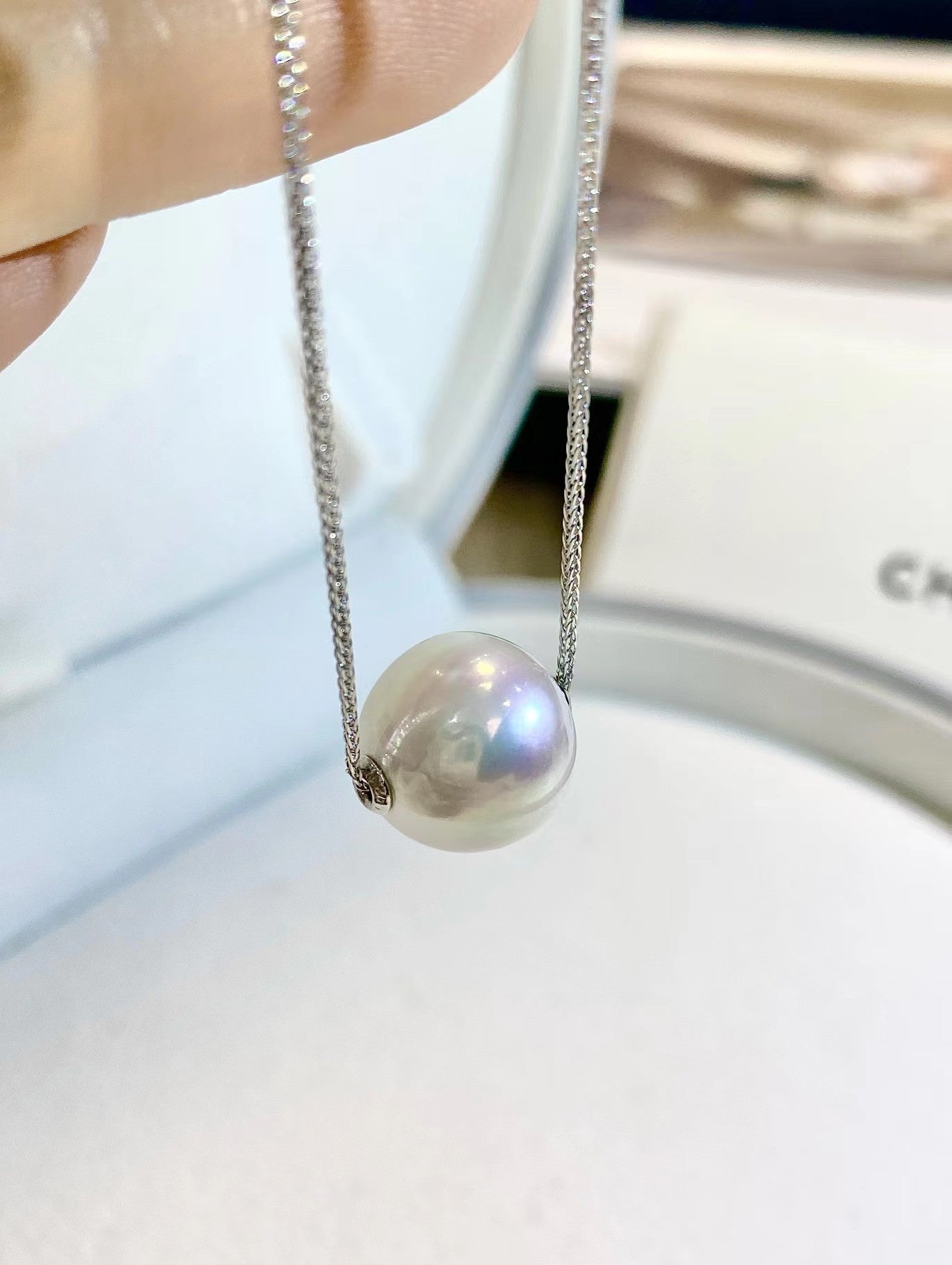 8-10/10-12mm Edison Pearl LuluTong Pendent(white/purple/champagne randomly), S925 Sliver Setting