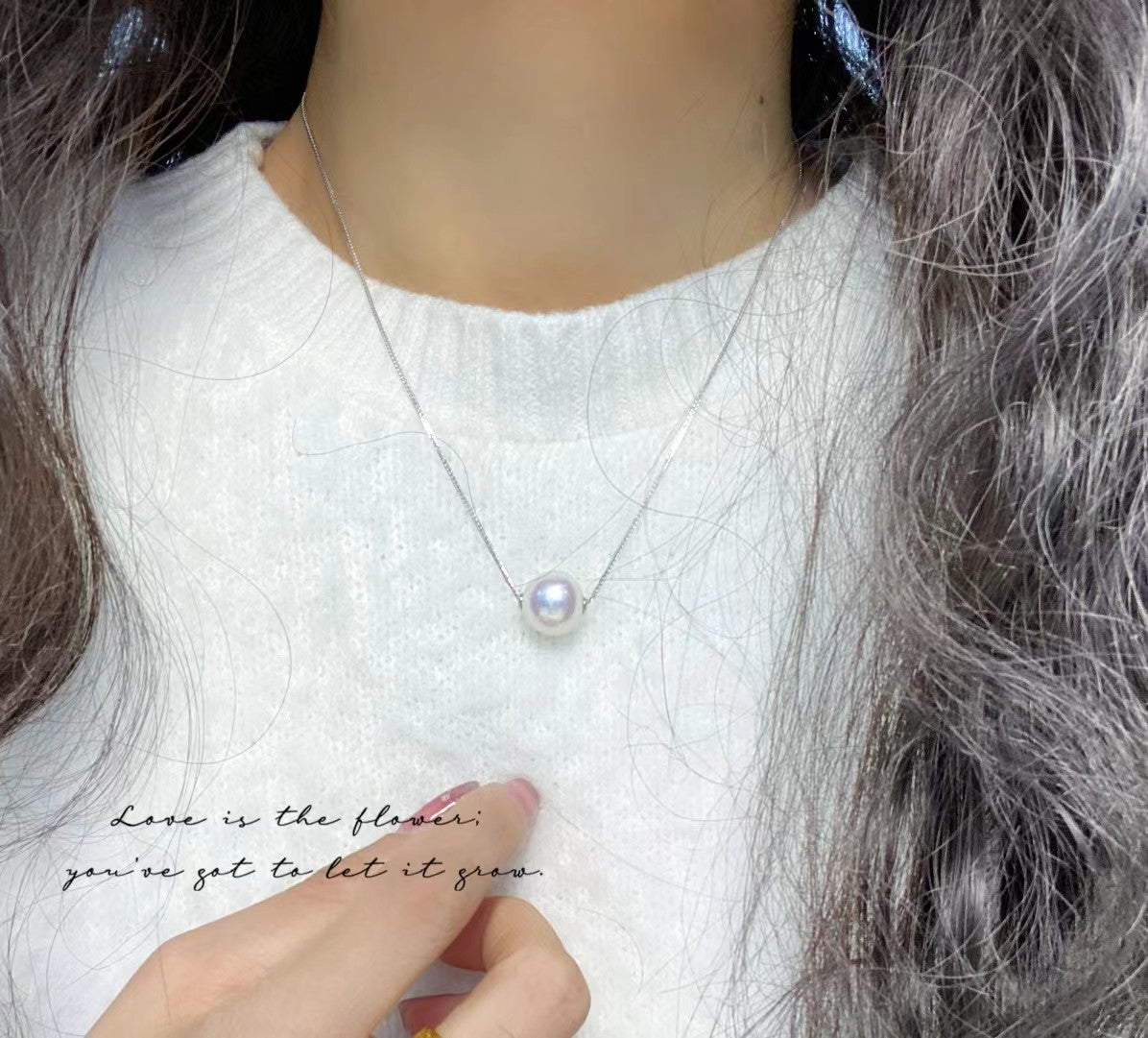 8-10/10-12mm Edison Pearl LuluTong Pendent(white/purple/champagne randomly), S925 Sliver Setting