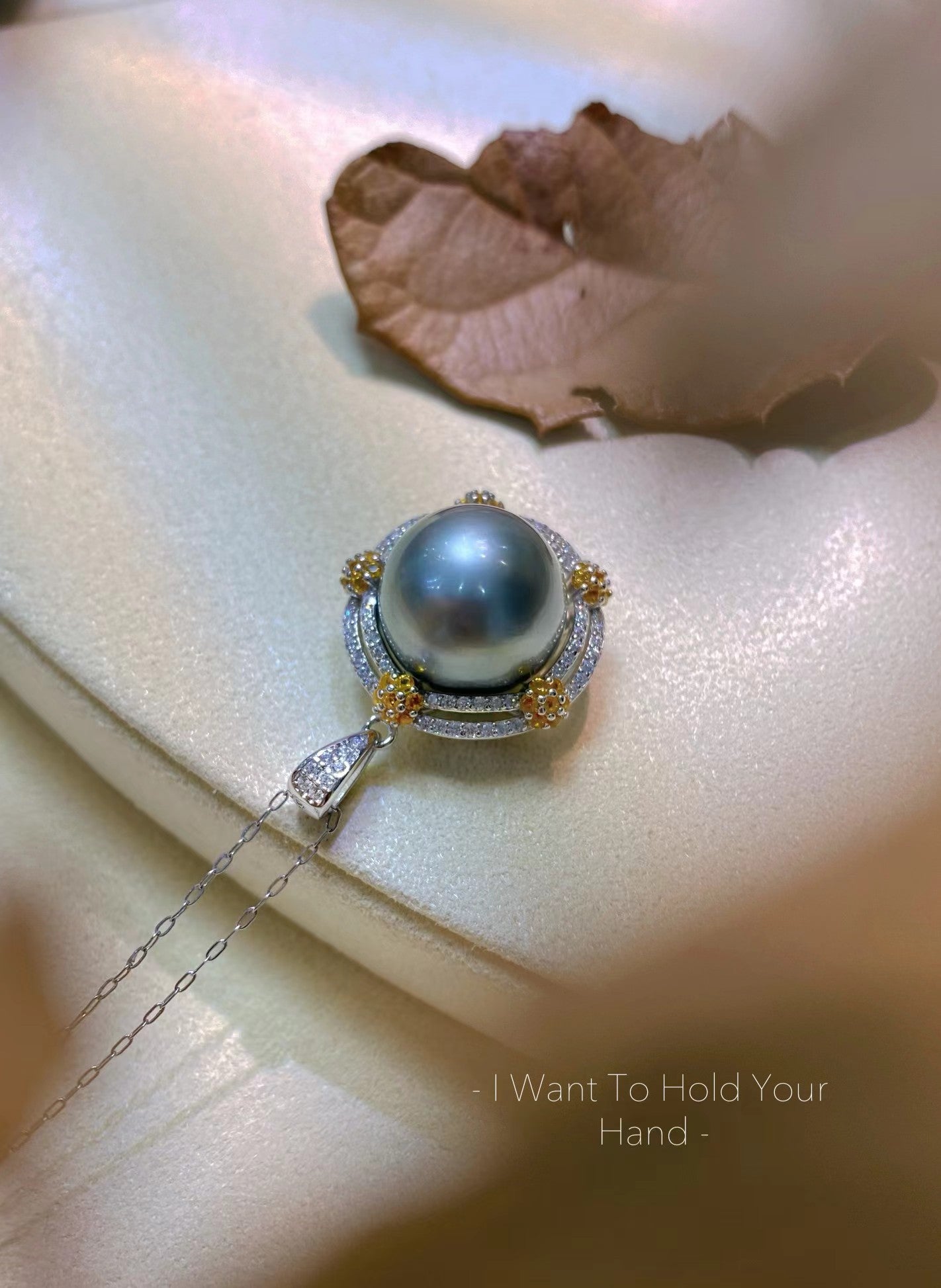 13-14mm Tahitian Pearl Dragon Ball Pendent, S925 Sliver Setting