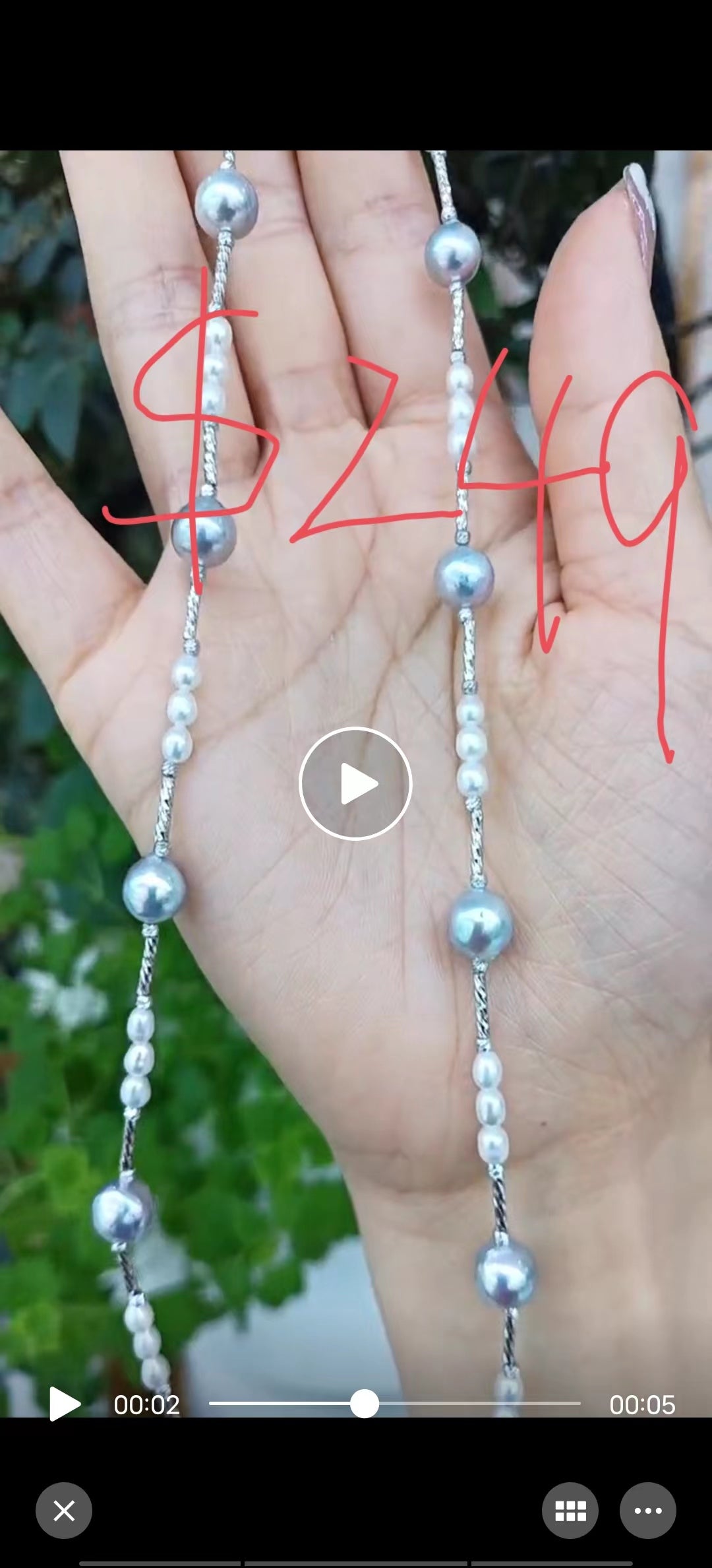 7-8mm Grey Akoya Pearl+Fresh Water Pearl necklace, S925 Sliver Setting