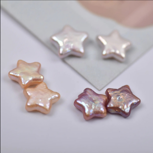 【Live-Gary】Star-shaped Baroque Pearl clam (3-6pcs Heart baroque pearls+1 Edison Pearl)