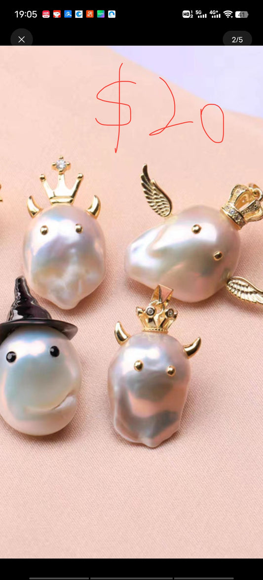 Customized service for Laura, 2 S925 small ghost pendent