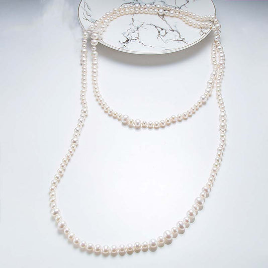 Fashion sweater chain pearl necklace Freshwater pearl length 160CM