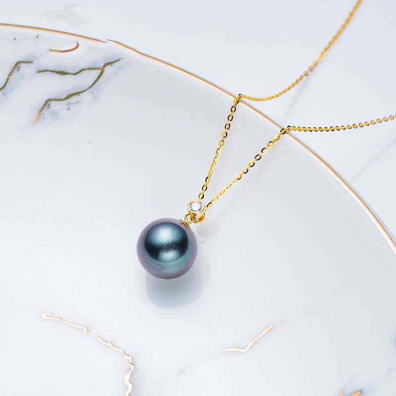 Tahiti black pearl pendant natural seawater pearl