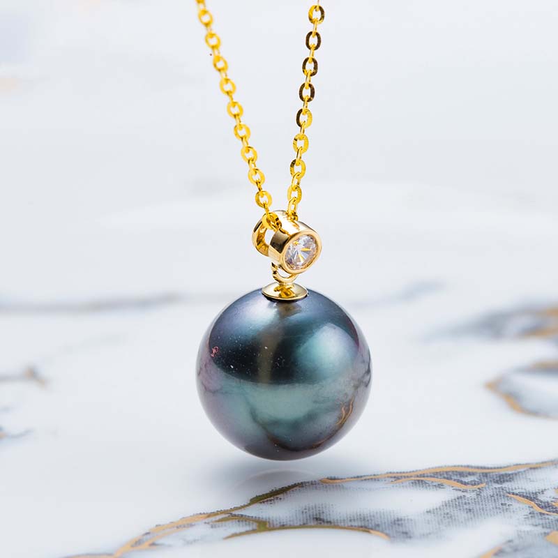 Tahiti black pearl pendant natural seawater pearl